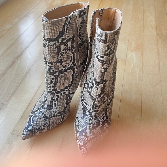 Express Snake Print Vegan Leather Boots 8 - Picture 4 of 14
